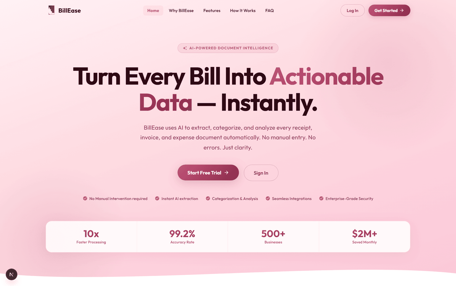 BillEase project screenshot