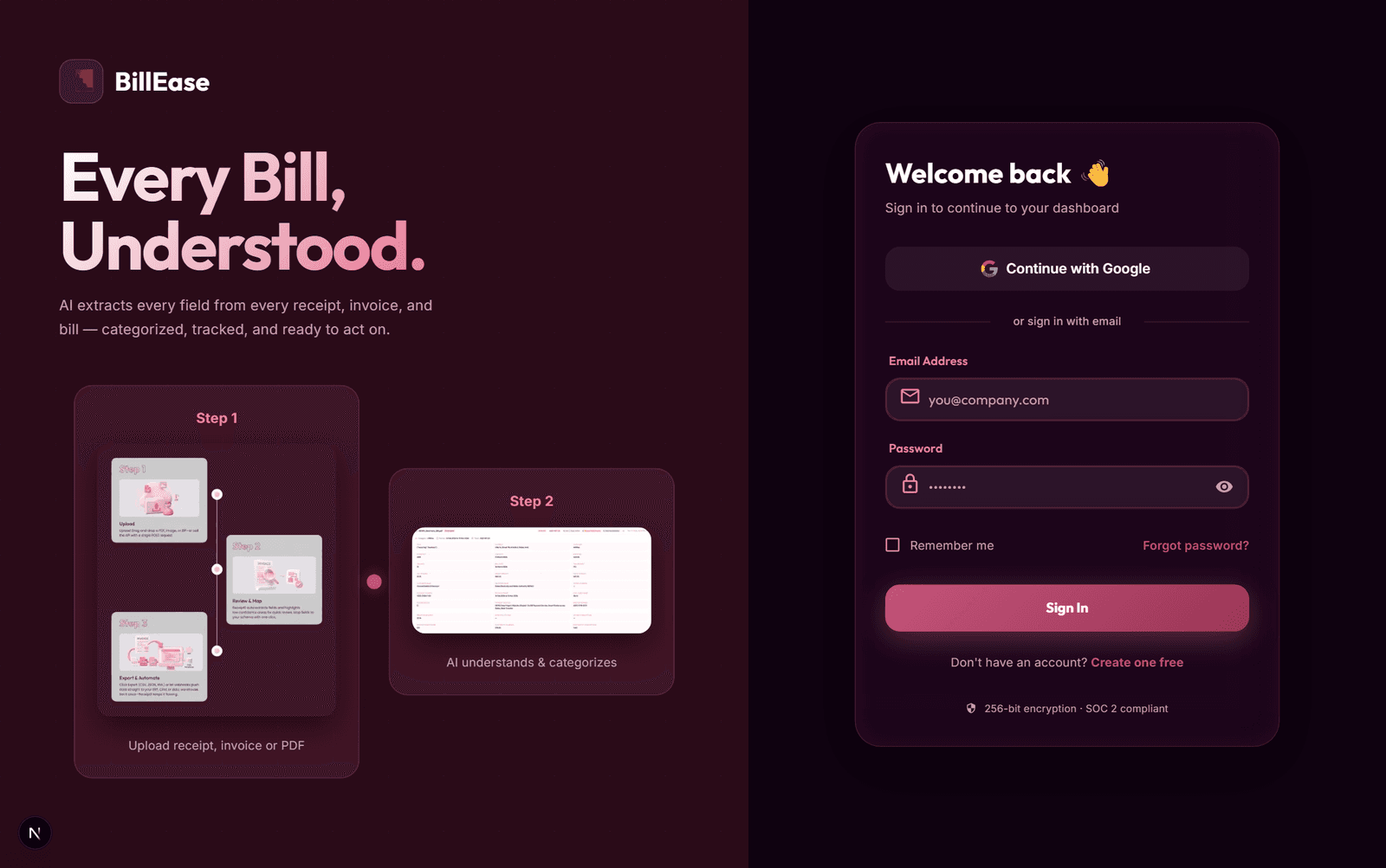 BillEase project screenshot