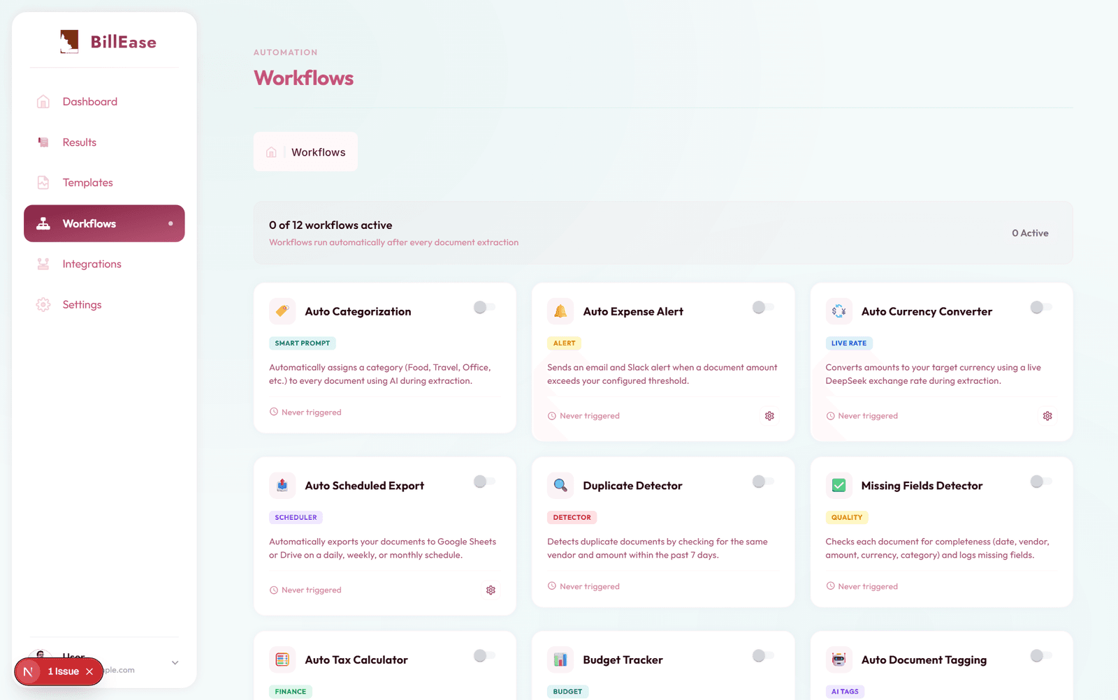 BillEase project screenshot