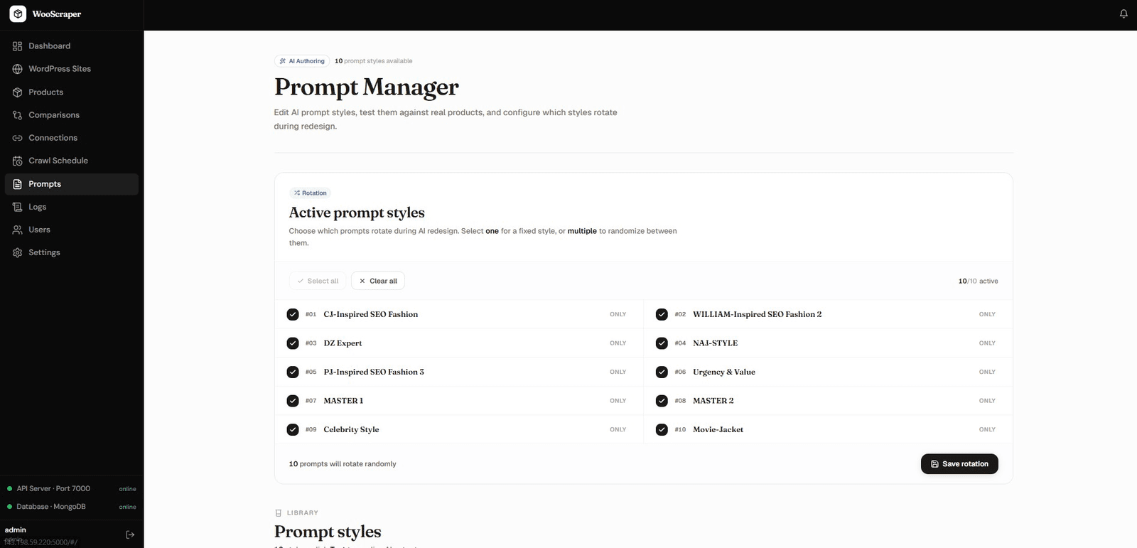 WooScraper project screenshot